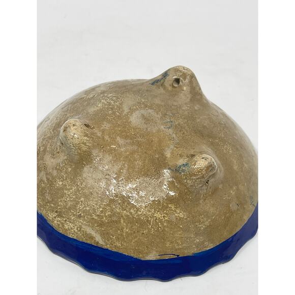 Vintage Mexican Folk Art Bird Pottery Small Footed Hand Painted Trinket Bowl - Picture 5 of 8